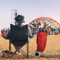 Relaxdays - Chariot de courses, pliable, 25 l sac d'achats avec roulettes, chargeable jusqu'à 10 kg, 91 x 40 x 30 cm, roug
