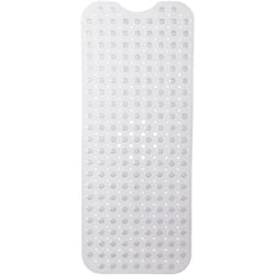 Tapis de bain, extra-large, design, Bath mat avec ventouses, Carpette de bain lavable, 97 x 39 cm, transparent - Relaxdays