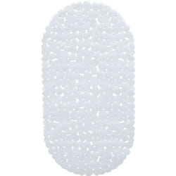 Tapis de bain pour baignoire Aspect pierre, tapis de bain antidérapant, avec ventouses, lavable, LxP: 36 x 68 cm, blanc - Relaxdays