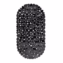 Relaxdays Tapis de bain pour baignoire Aspect pierre tapis de bain antidérapant avec ventouses lavable LxP: 36 x 68 cm noir