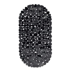 Relaxdays Tapis de bain pour baignoire Aspect pierre tapis de bain antidérapant avec ventouses lavable LxP: 36 x 68 cm noir