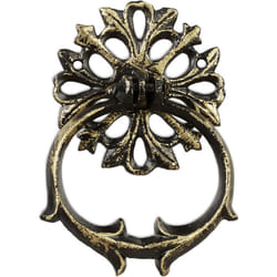 Relaxdays - Heurtoir de porte antique, Anneau de frappe pour porte, rustique, fonte de fer, 13 x 9,5 x 2 cm, bronze