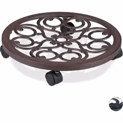 Déplacez sans problème vos pots de fleurs avec ce support roulant rond. Le support roulant pour plantes est en aluminium reco ...