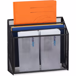 Créez de l’ordre sur votre bureau avec ce rangement à documents en métal. Le rangement à documents sur pieds possède 3 compar ...