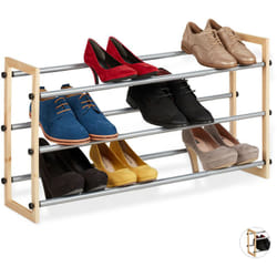Relaxdays - Etagère chaussures extensible, meuble ouvert chaussures en différentes dimensions, en bois et fer, extensible