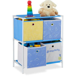 Relaxdays - Etagère enfant boîtes, rangement jouets, design, meuble chambre d'enfants, HlP 62 x 53 x 30 cm, coloré