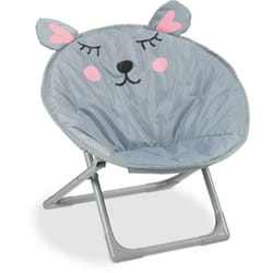 Relaxdays - Chaise Lune pour votre enfant, pliable, unisexe, intérieur et extérieur, fauteuil pliable, grise