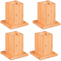 Description générale Adaptez vos meubles à vos besoins avec ce lot de 4 pieds de rehausseurs en bambou naturel. Pratiques et ...