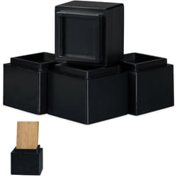 Relaxdays - Rehausseurs de meuble en lot de 4, Élévateurs d'env. 8,5 cm, tables, autres meubles, 10x11,5x11,5 cm, noir