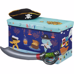Faites un peu d'ordre et remplissez ce coffre à jouets avec des peluches, des jouets, des jeux de construction ou d'autres ob ...