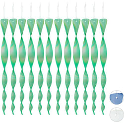 Relaxdays - Répulsif d'oiseaux Spirale vent , jeu de 12, reflets, balcon et jardin, 40 cm, dissuasif , vert
