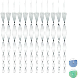 Relaxdays - Répulsif d'oiseaux Spirale vent , jeu de 12, reflets, balcon et jardin, 40 cm, dissuasif , argent
