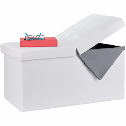 Le banc pliable avec espace de rangement est une solution 2 en 1 intelligente pour votre salon. Rangez les coussins, les couv ...