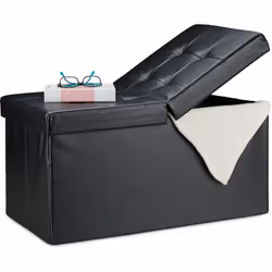 Le banc pliable avec espace de rangement est une solution 2 en 1 intelligente pour votre salon. Rangez les coussins, les couv ...