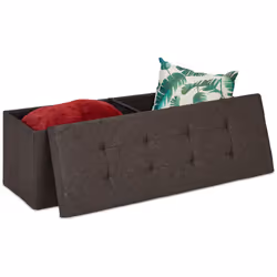 Le banc pliable avec espace de rangement est une solution 2 en 1 intelligente pour votre salon. Rangez les coussins, les couv ...