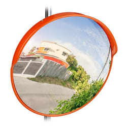 Relaxdays - Miroir de circulation 45 cm, professionnel, résistant aux intempéries, solide, intérieur et extérieur, rouge