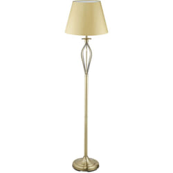 Relaxdays - Lampe abat-jour, Debout, Style Antique, décoration, interrupteur, douille E27, doré