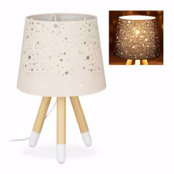 Relaxdays 4052025919306, Beige, Métal, Plastique, Textile, Blanc, E14, 1 ampoule(s), 40 W
