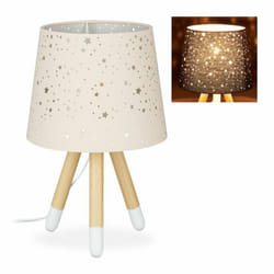 Relaxdays - Lampe de chevet, veilleuse pour chambre d'enfants, douille E14, abat-jour rond, 40 cm de hauteur, rose