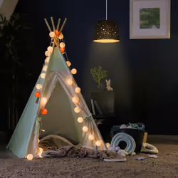 Relaxdays Lampe pour chambre d’enfants Etoiles, Abat-jour avec motif ciel étoilé, enfants,abat-jour rond, couleurs
