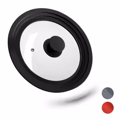 Relaxdays 10027987_46, Rond, Noir, Transparent, Verre, Silicone, Noir, 25,5 cm, 50 mm