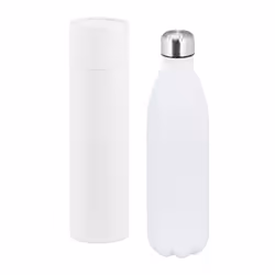 Relaxdays Bouteille thermique 1l double paroi sous vide pour  excursions acier inoxydable étanche blanc