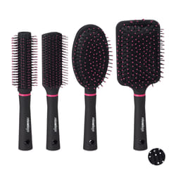 Relaxdays 10027962 Adulte Brosse et peigne à cheveux Noir 4 pièce(s)