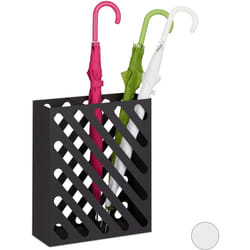 Relaxdays - Porte-parapluie xl, Porte-cannes rectangulaire, acier, portable, 48 x 40 x 15 cm, Noir