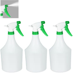 Relaxdays - Vaporisateur 1 l, Lot de 3, Plantes, Spray, Fleurs, Jardinage, Brumisateur, Graduation, Arrosage, blanc-vert