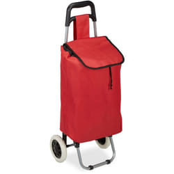 Relaxdays - Chariot de courses pliable sac amovible 28 L,caddie pour achats roulettes HlP 92,5x 42 x 28 cm rouge