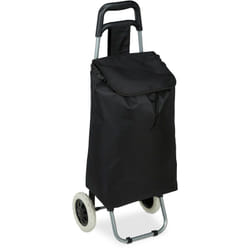 Relaxdays - Chariot de courses pliable sac amovible 28 L,caddie pour achats roulettes HlP 92,5x 42 x 28 cm,noir