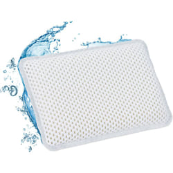 Relaxdays - Coussin de bain, Oreiller de baignoire, Ventouses, Accessoire bien-être nuque, Spa, 19 x 28,5 x 5,5 cm , Blanc