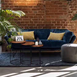 Relaxdays Table gigogne, jeu de 3, d'appoint ronde Bois de mangue, design industriel, métal noir, 3 tailles, couleurs - Vue supplémentaire 4