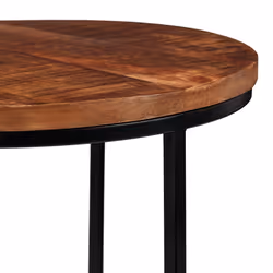 Relaxdays Table gigogne, jeu de 3, d'appoint ronde Bois de mangue, design industriel, métal noir, 3 tailles, couleurs - Vue supplémentaire 5