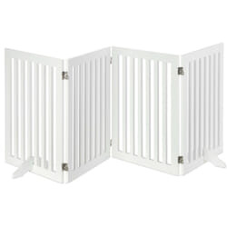 Relaxdays - Barrière protection, Grillage pour chiens réglable, Enfants, cheminée et four, mdf, 70x206,5cm,blanc
