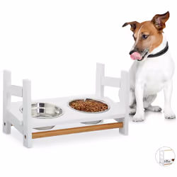 Faites plaisir à votre animal domestique avec ce support pour deux gamelles avec un plateau à hauteur réglable pour éviter à  ...