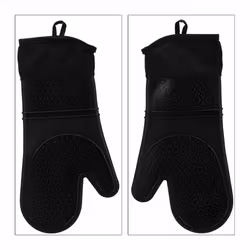 Relaxdays 4052025924461, Gants de cuisine, Noir, Adulte, 2 pièce(s), Coton, Silicone, 365 mm