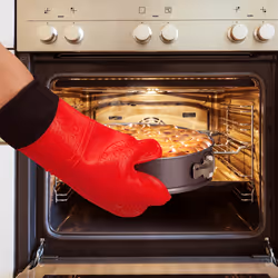 Relaxdays 4052025924461 Gant de protection Gants de cuisine Noir Coton, Silicone 2 pièce(s)