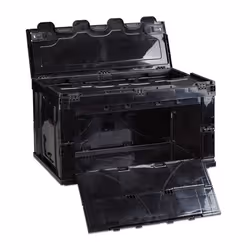 Boîte de transport, stable, pour commerce, de qualité 60 litres HxlxP 32,5x58,5x39,5cm, grise - Relaxdays