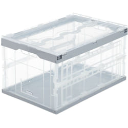 Relaxdays - Boîte pliable couvercle caisse de rangement plastique coffre transport 60 litres 31,5 x 59,5 x 39,5 cm, vert