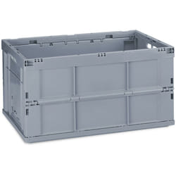 Relaxdays - Boîte pliable couvercle caisse de rangement plastique coffre transport 60 litres 31,5 x 58,5 x 40 cm, gris