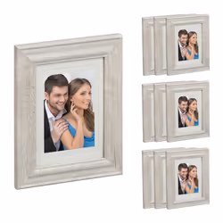 Relaxdays Cadres photo lot de 10 13x18 cm format portrait ou paysage à accrocher ou poser passe-partout nature