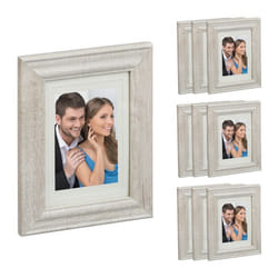 Relaxdays Cadres photo lot de 10 13x18 cm format portrait ou paysage à accrocher ou poser passe-partout nature