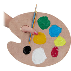 Relaxdays - Palette de peinture en bois,Palette de mélange avec trou, palette pour artistes, couleur naturelle