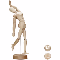 Ce mannequin en bois est un auxiliaire idéal pour l’artiste. Des positions humaines peuvent être reproduites avec le mannequi ...