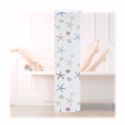 Le store de salle de bain semi-transparent au design océan se fixe simplement à votre plafond et représente une alternative m ...