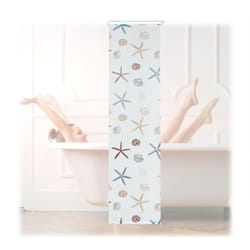 Relaxdays - Store de douche Ocean, 60x240 cm, Rideau de douche, baignoire bain store, fixation plafond, semi-transparent