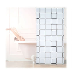 Relaxdays Store de douche Carré, 100x240 cm, Rideau de douche, baignoire bain store, fixation plafond, semi-transparent