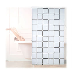 Store de douche Carré, 120x240 cm, Rideau de douche, baignoire bain store, fixation plafond, semi-transparent - Relaxdays
