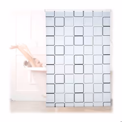 Relaxdays Store de douche Carré 140x240 cm Rideau de douche baignoire bain store fixation plafond semi-transparent